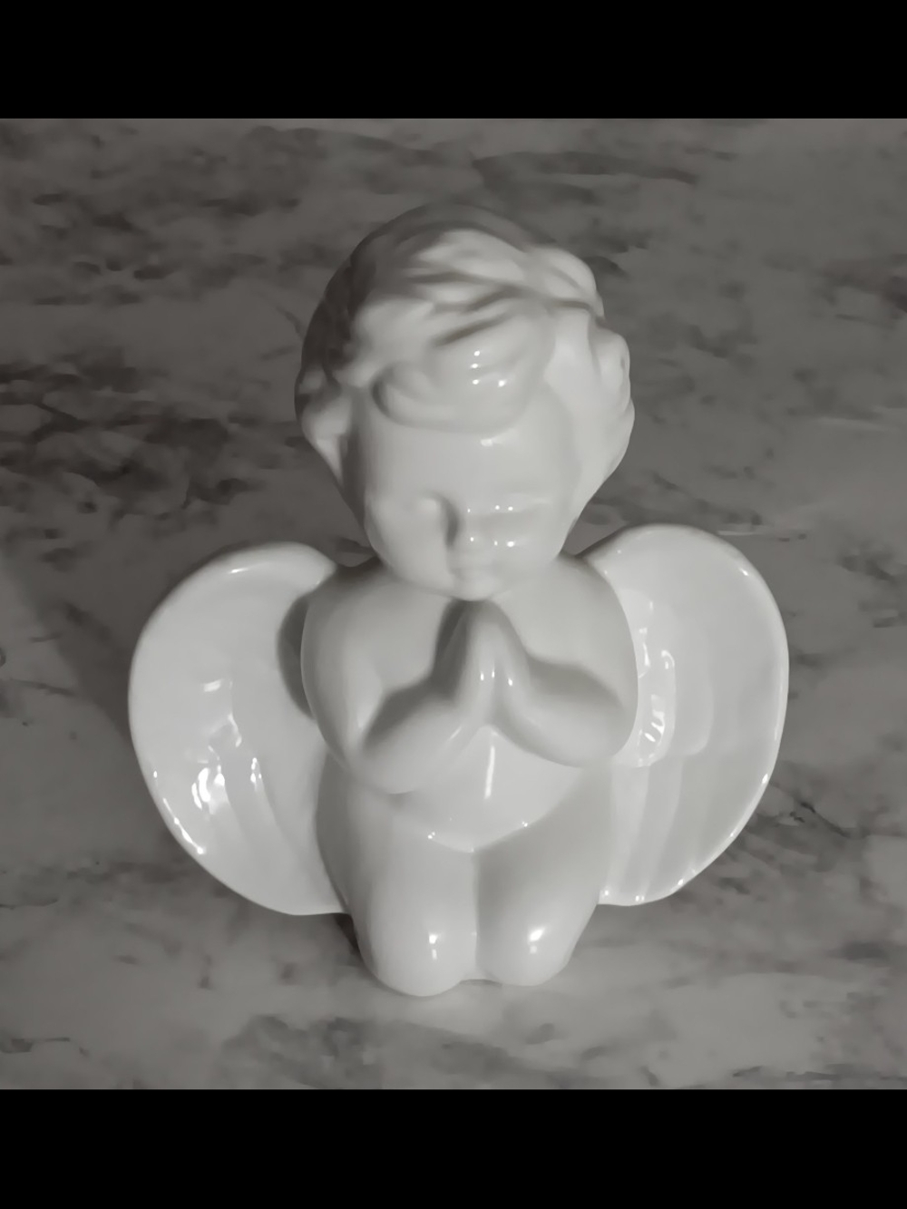 White Ceramic Praying Angel Figurine – Approx. 5.5"